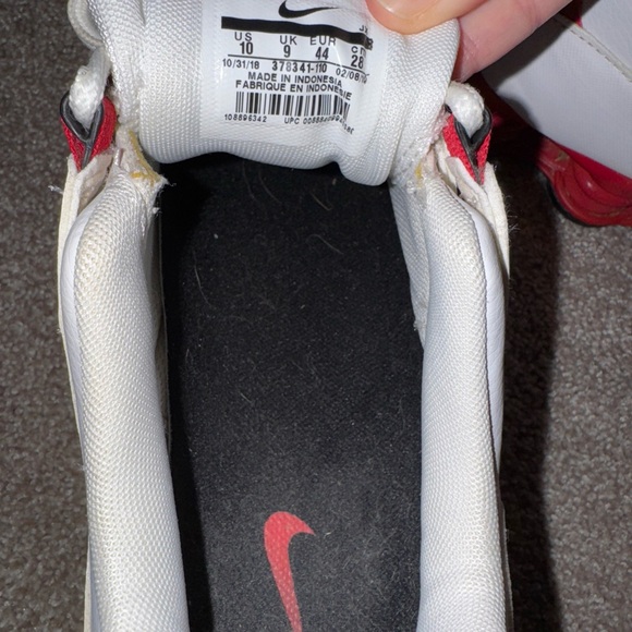 Nike Shox NZ Leather‎ White University Red Mens Running Shoes 378341-110 Size 10 - Picture 6 of 8
